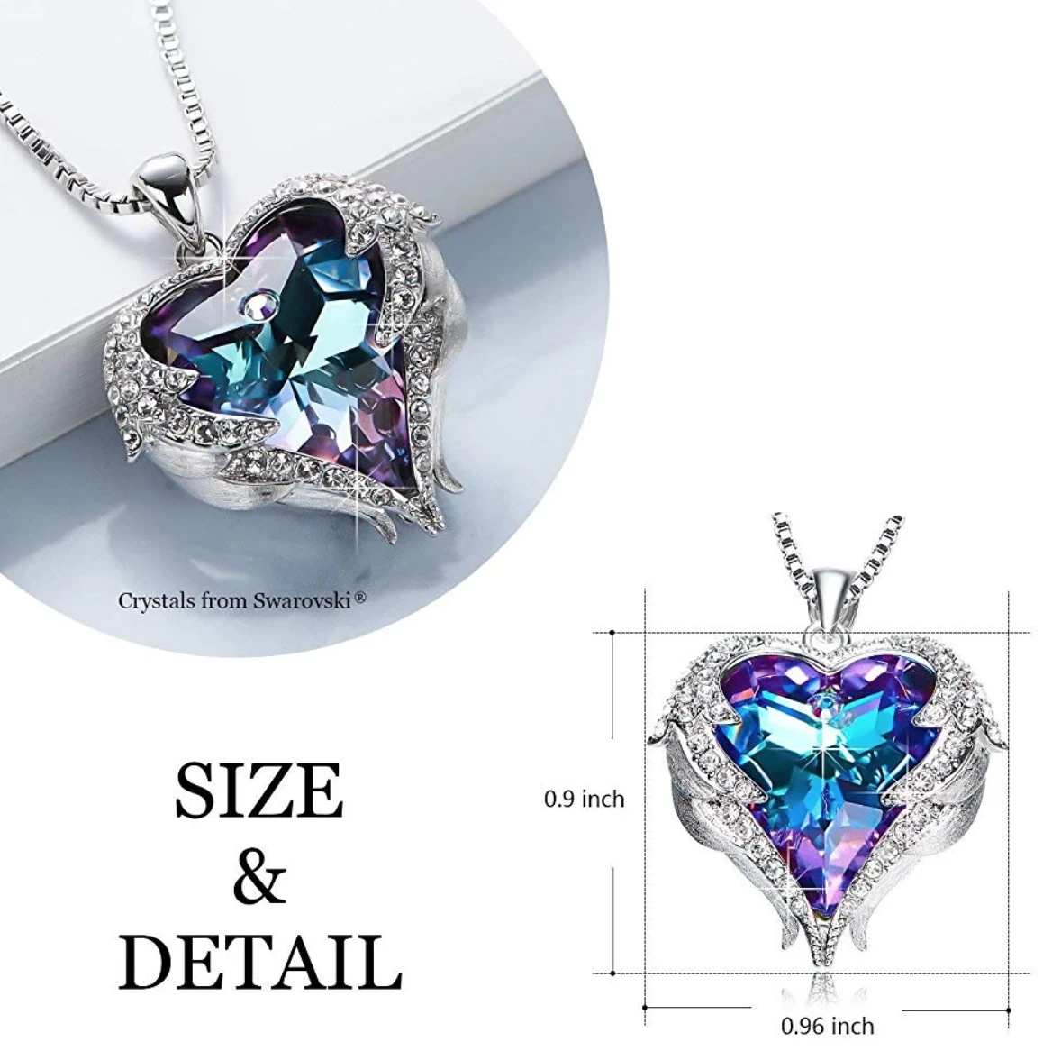 Shimmering heart necklace shop