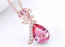 Load image into Gallery viewer, Rose Crystal Teardrop Pendant
